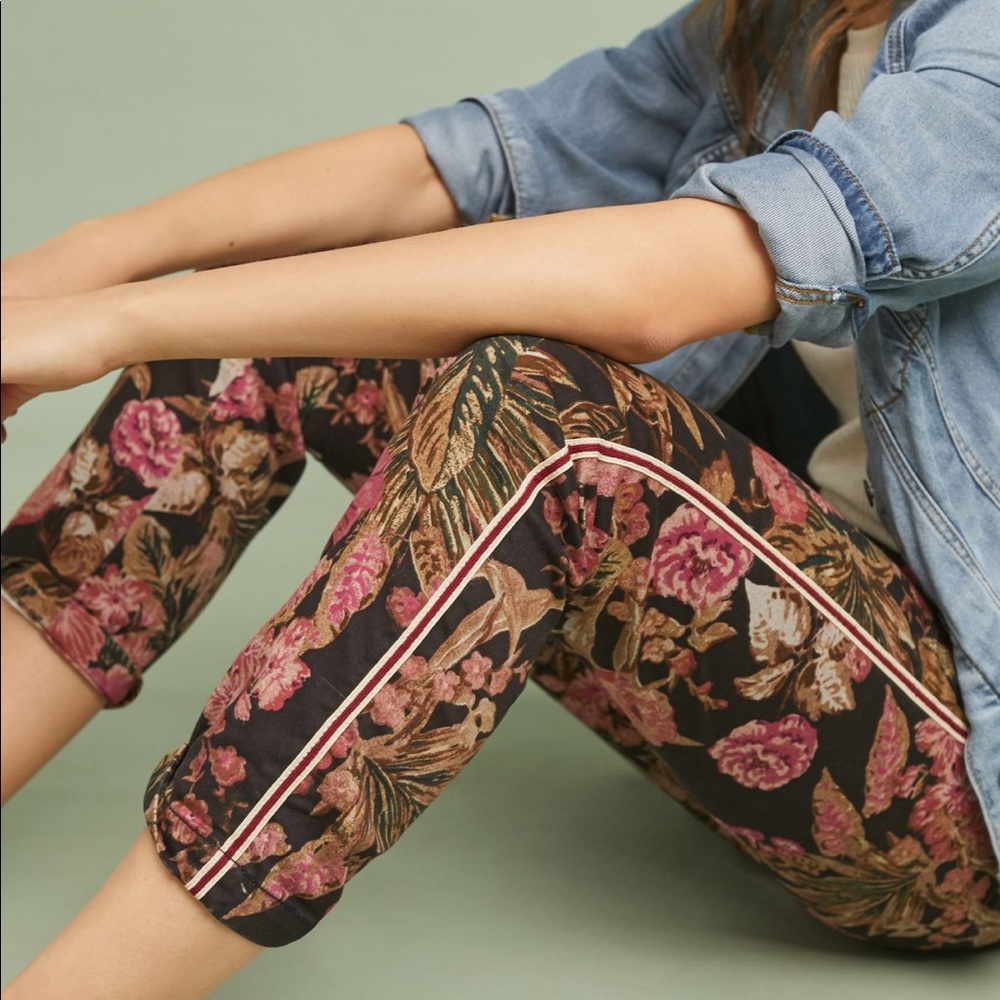 Anthropologie relaxed printed chino pants